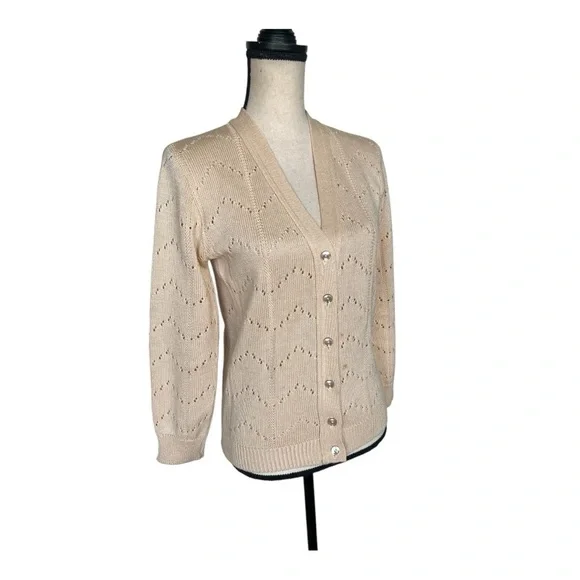 Vintage Knitted Button Closure Long Sleeve Cardigan Size S - Picture 6 of 6